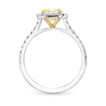 Fancy Yellow Cushion Halo Diamond Ring