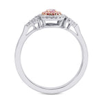 Fancy Vivid Purplish Pink Oval Argyle Diamond Double Halo Side-stone Ring