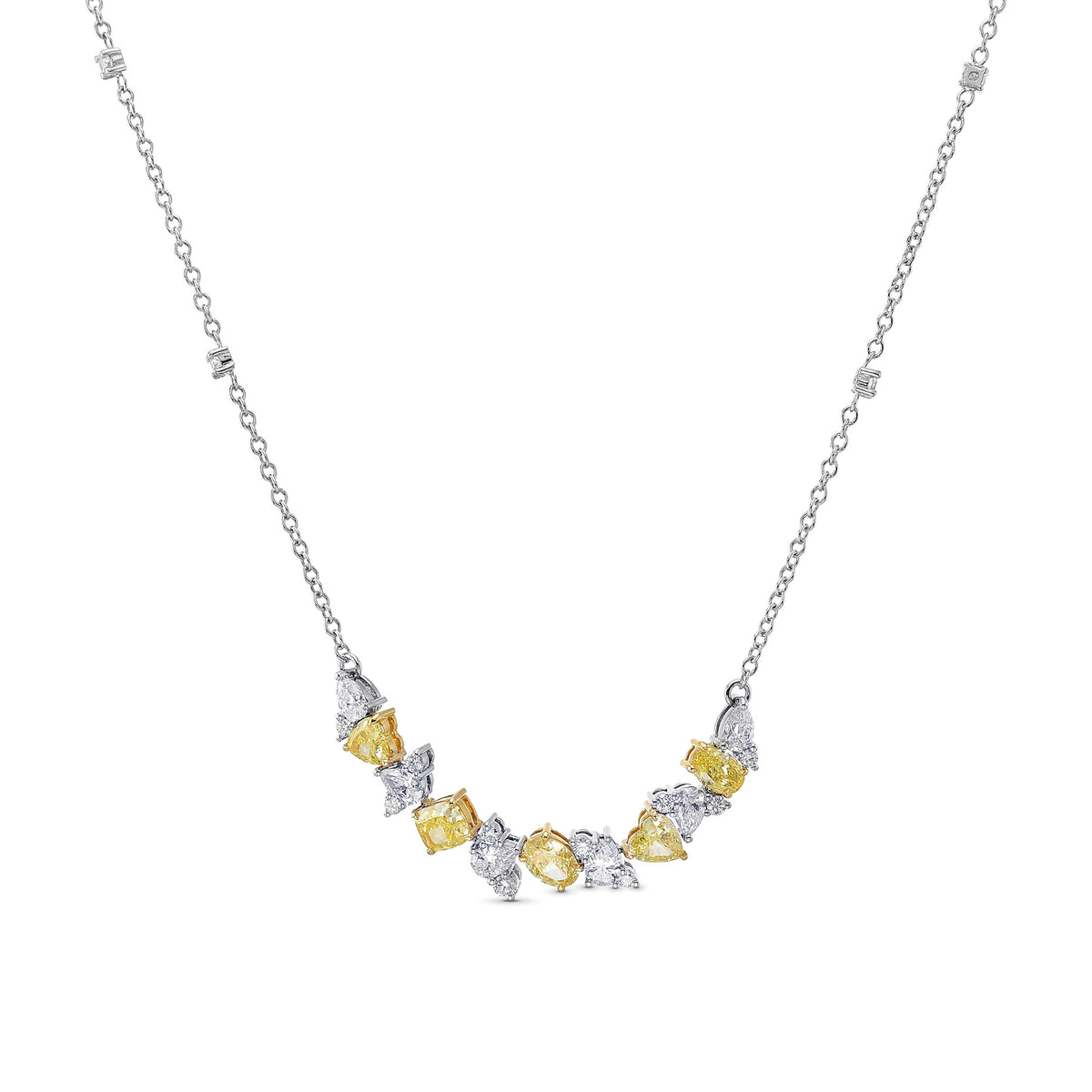 Fancy Yellow and Collection Mix Shape Diamond Necklace