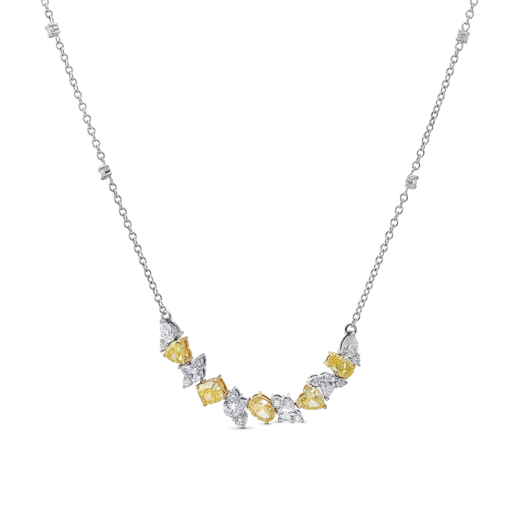 Fancy Yellow and Collection Mix Shape Diamond Necklace