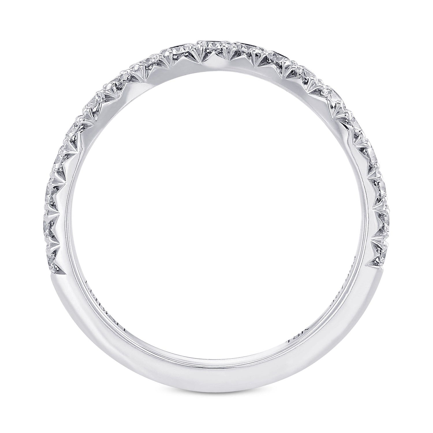 Contoured Half Eternity Diamond Wedding Band 