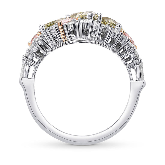  Extraordinary Mix Shape and Color Diamond Bombe Ring