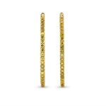 Fancy Vivid Orangy Yellow Color Diamond Hoop Earrings 