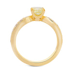 Fancy Yellow Radiant Side Stones Diamond Ring