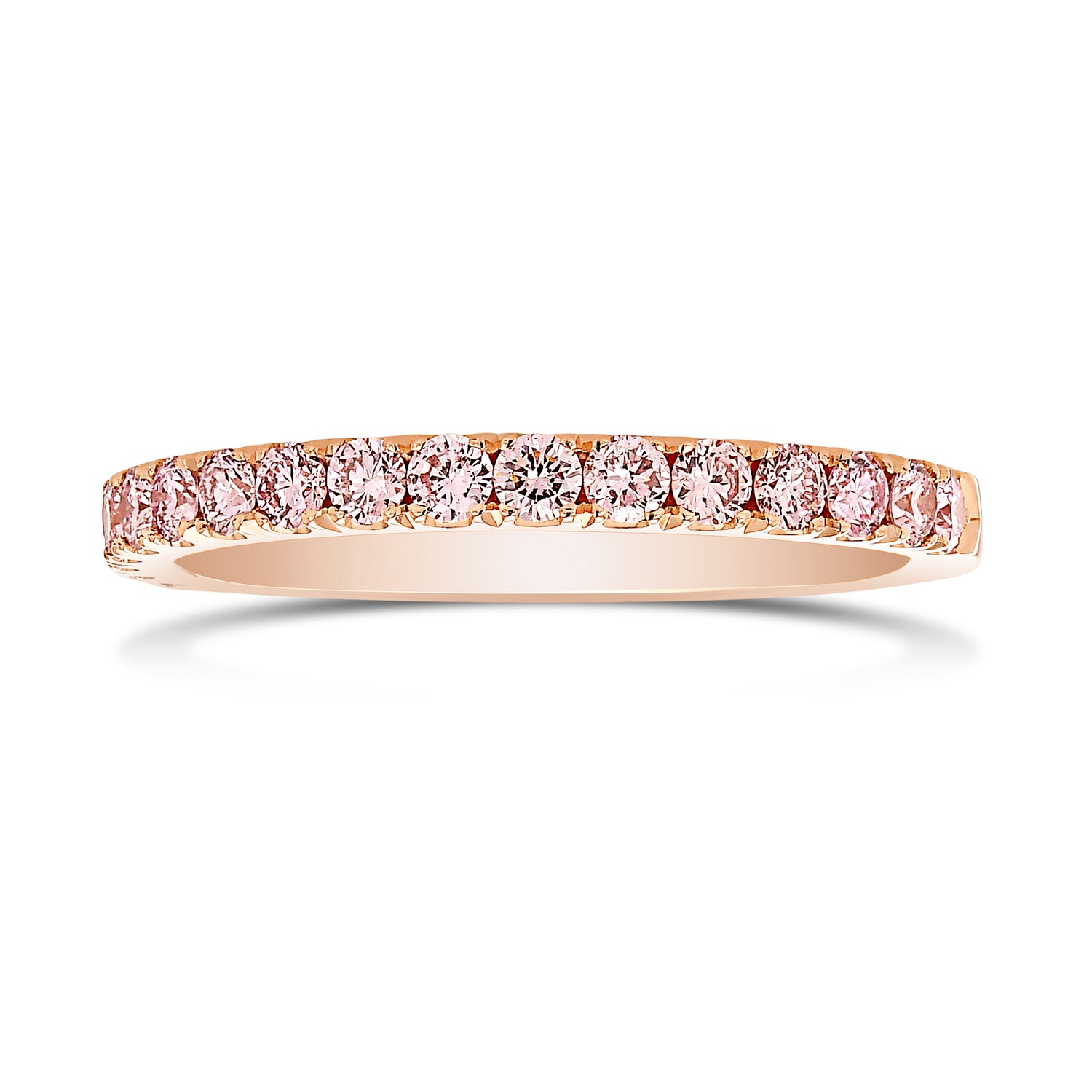 Half Eternity Fancy Pink Diamond Wedding Band