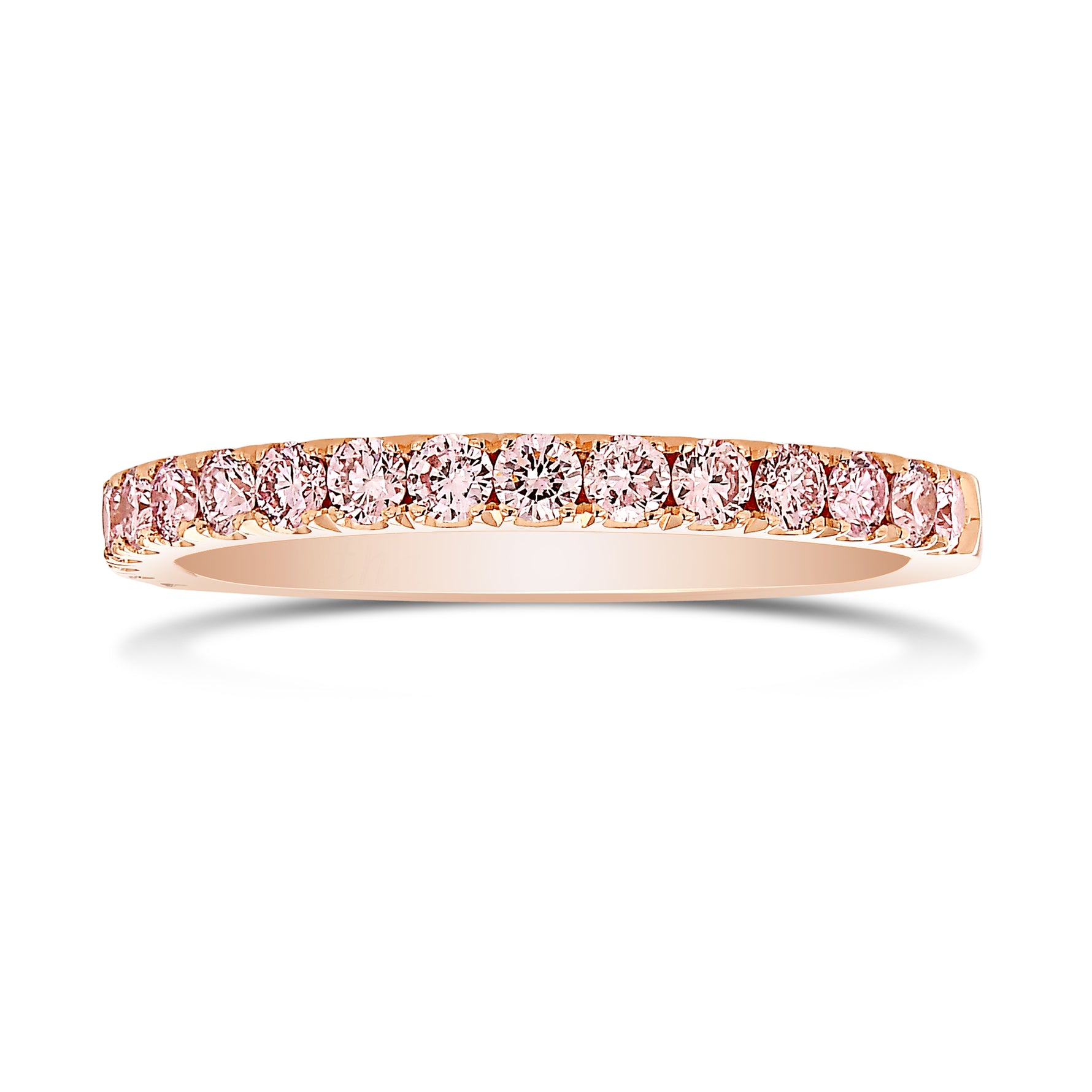 Half Eternity Fancy Pink Diamond Wedding Band