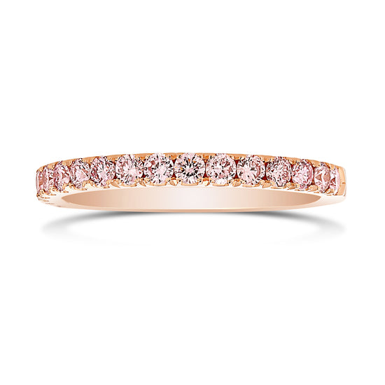 Half Eternity Fancy Pink Diamond Wedding Band