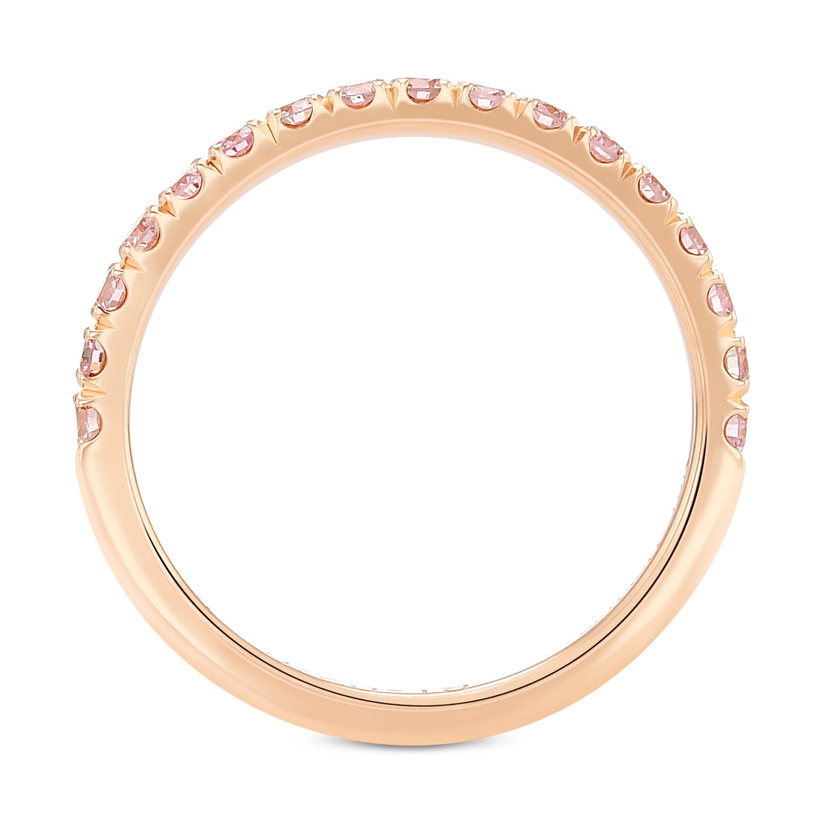 Half Eternity Fancy Pink Diamond Wedding Band