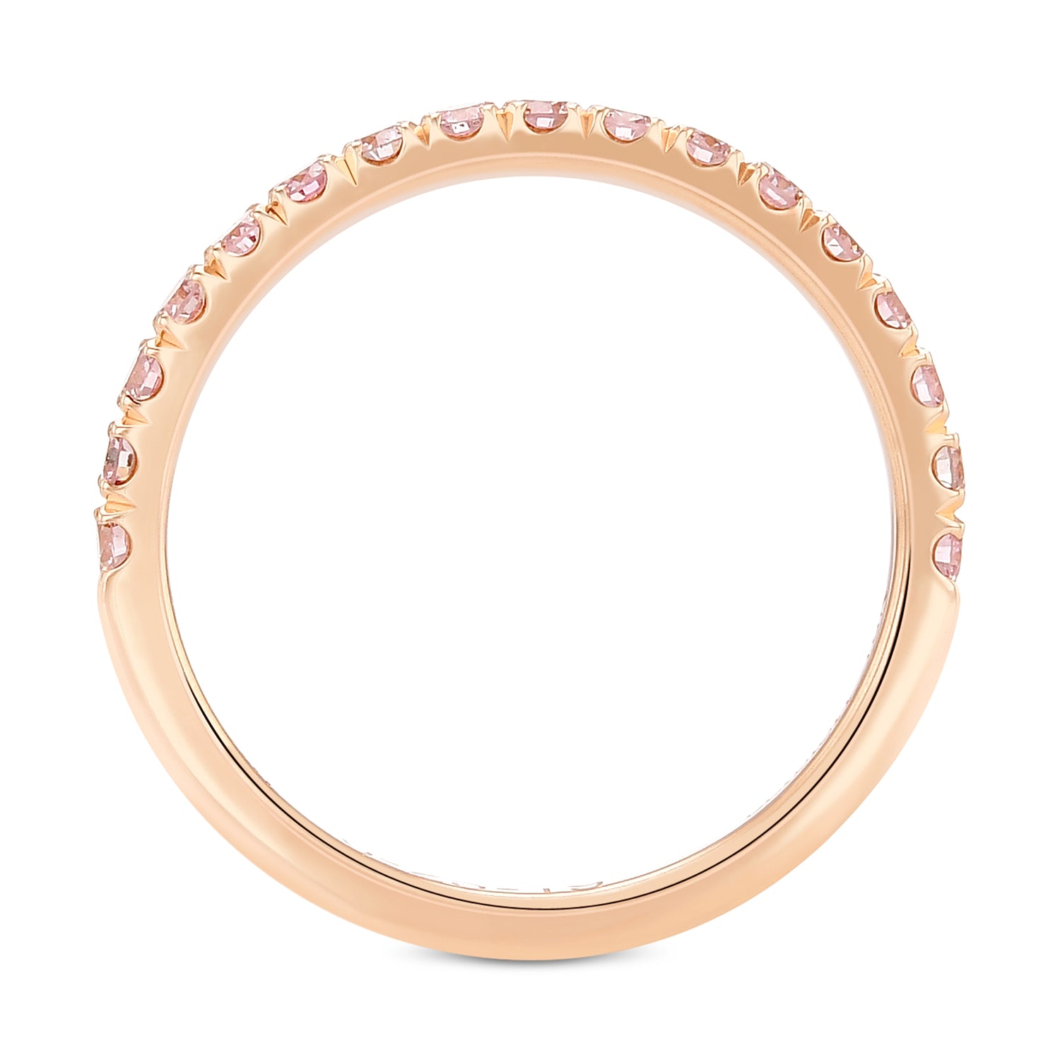 Half Eternity Fancy Pink Diamond Wedding Band