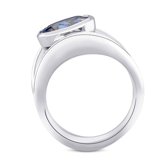 Oval Aquamarine Solitaire Ring