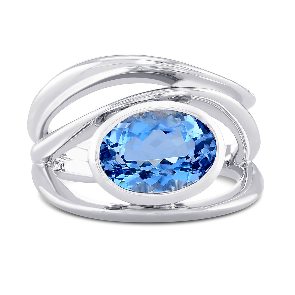 Oval Aquamarine Solitaire Ring