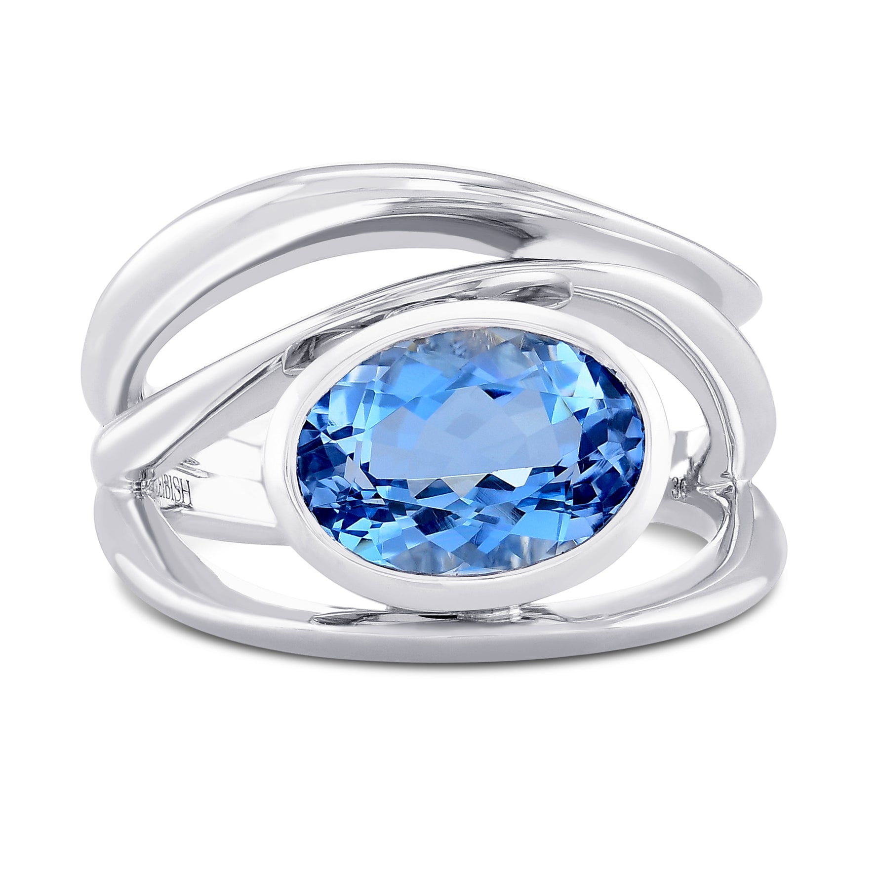 Oval Aquamarine Solitaire Ring