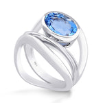 Oval Aquamarine Solitaire Ring