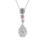 Designer Collection and Fancy Intense Green Blue Drop Diamond Pendant 