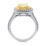 Fancy Intense Yellow Radiant Double Halo Diamond Ring
