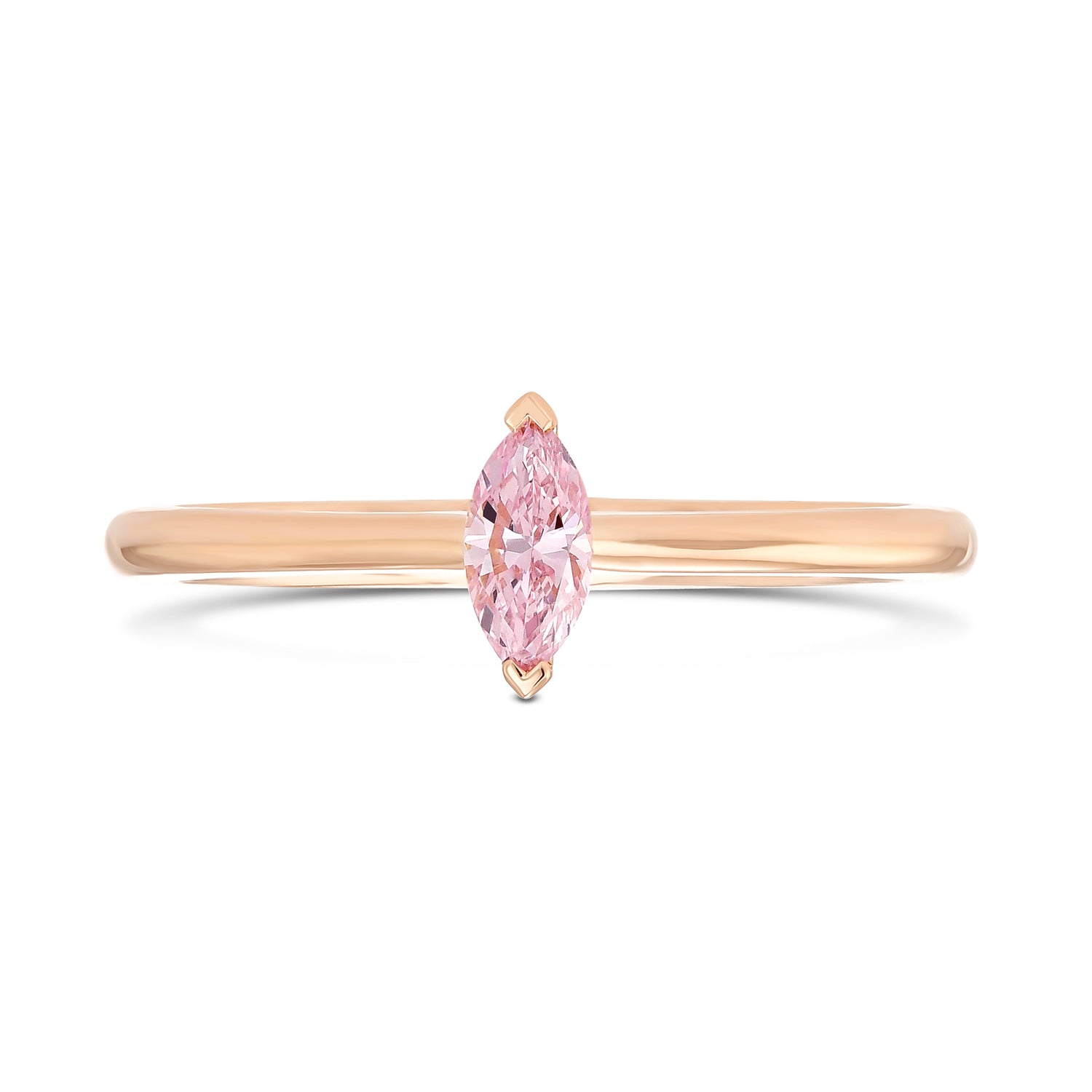  Fancy Intense Pink Marquise Diamond Solitaire Ring