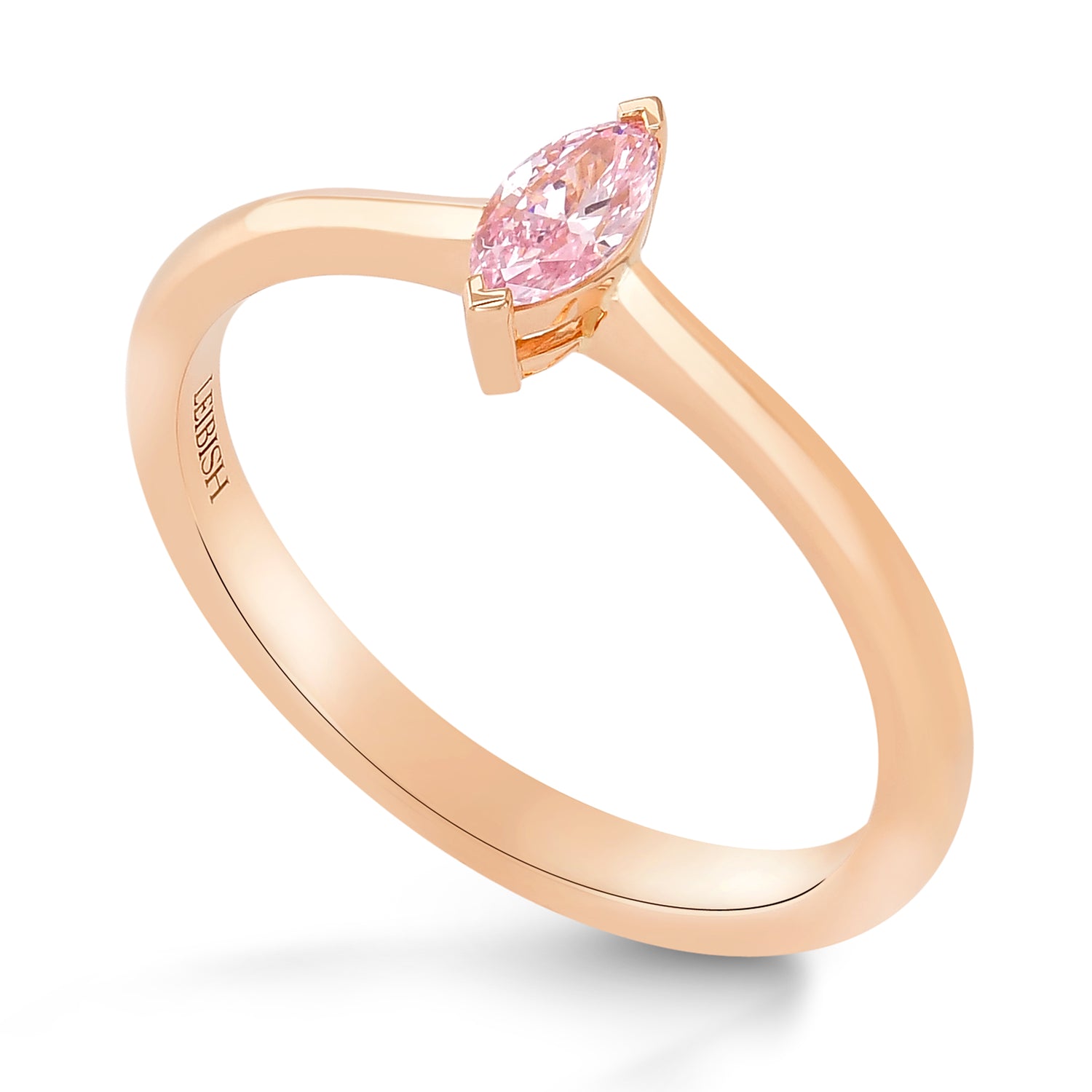  Fancy Intense Pink Marquise Diamond Solitaire Ring