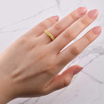  Fancy Intense Yellow Asscher Diamond Band Ring