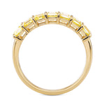  Fancy Intense Yellow Asscher Diamond Band Ring