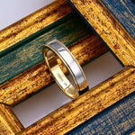 Two Tone Men's Gold Wedding Band