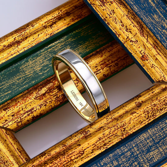 Two Tone Men's Gold Wedding Band