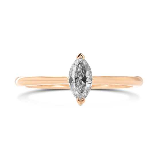 Fancy Light Gray Marquise Diamond Solitaire Ring