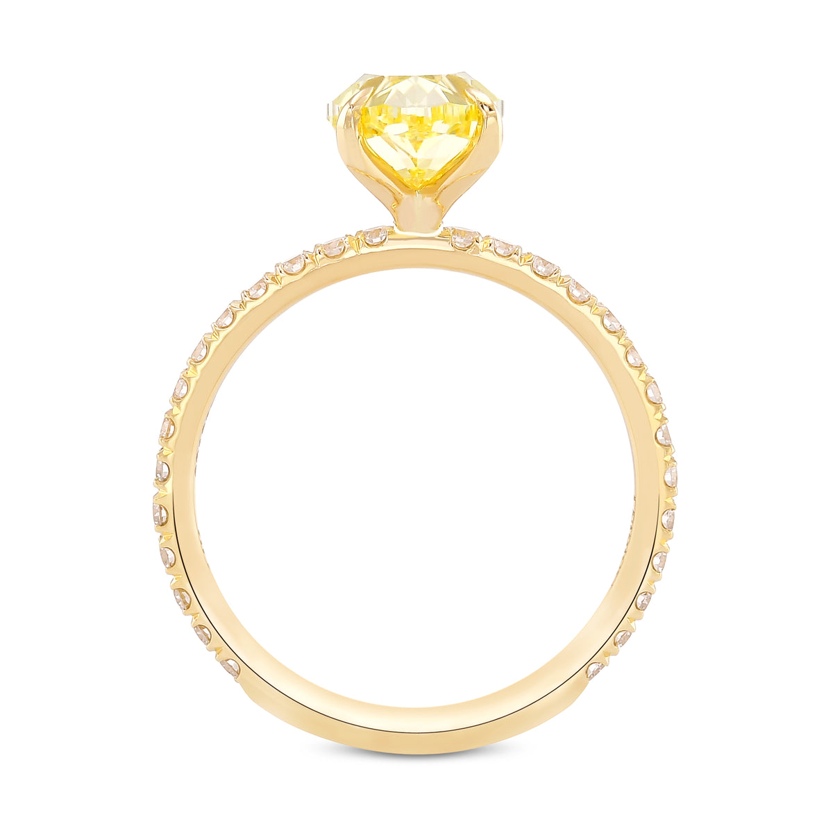 Fancy Yellow Oval Diamond Wedding Set Rings