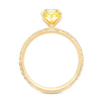 Fancy Yellow Oval Diamond Wedding Set Rings