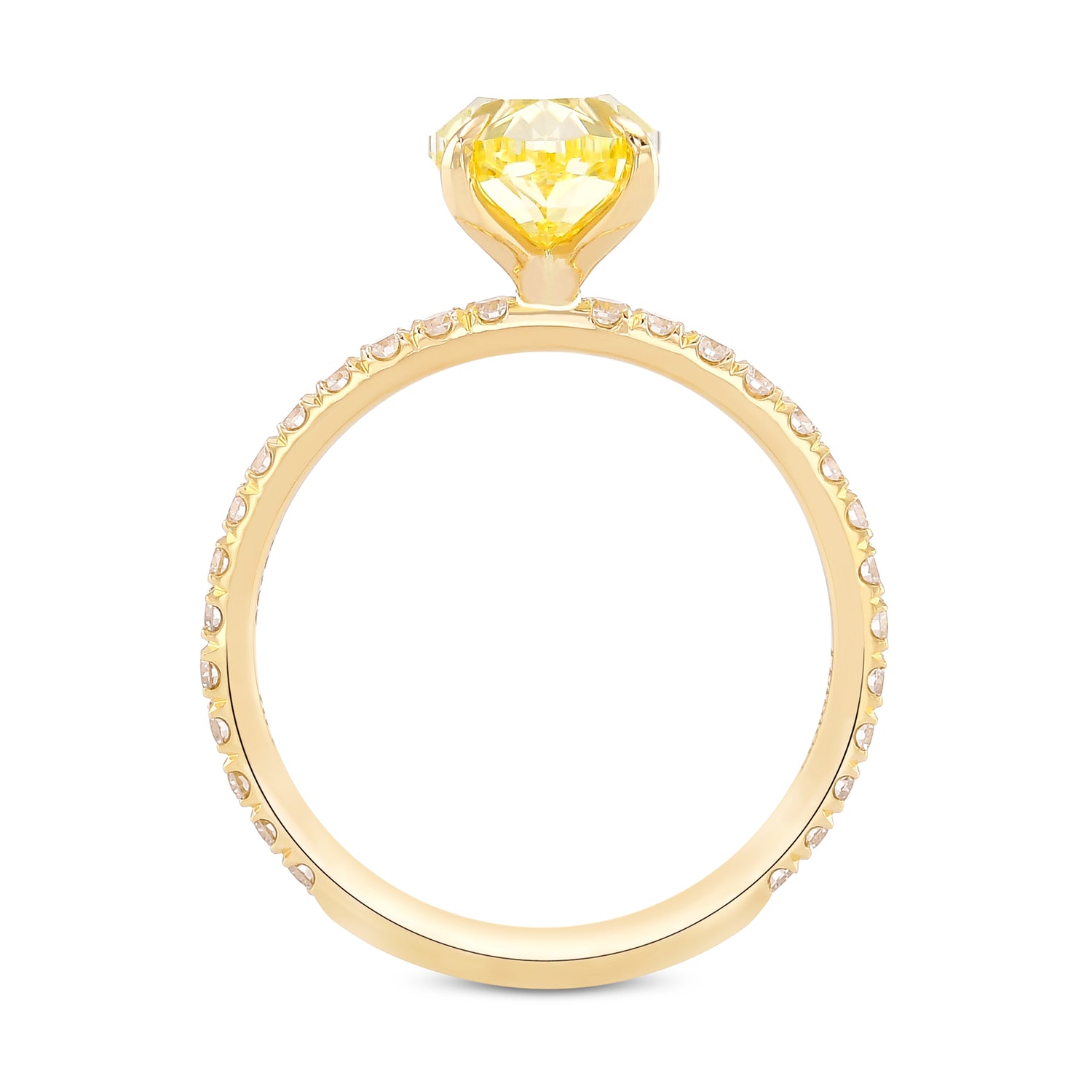 Fancy Yellow Oval Diamond Wedding Set Rings