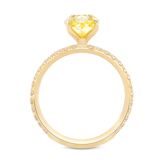 Fancy Yellow Oval Diamond Wedding Set Rings