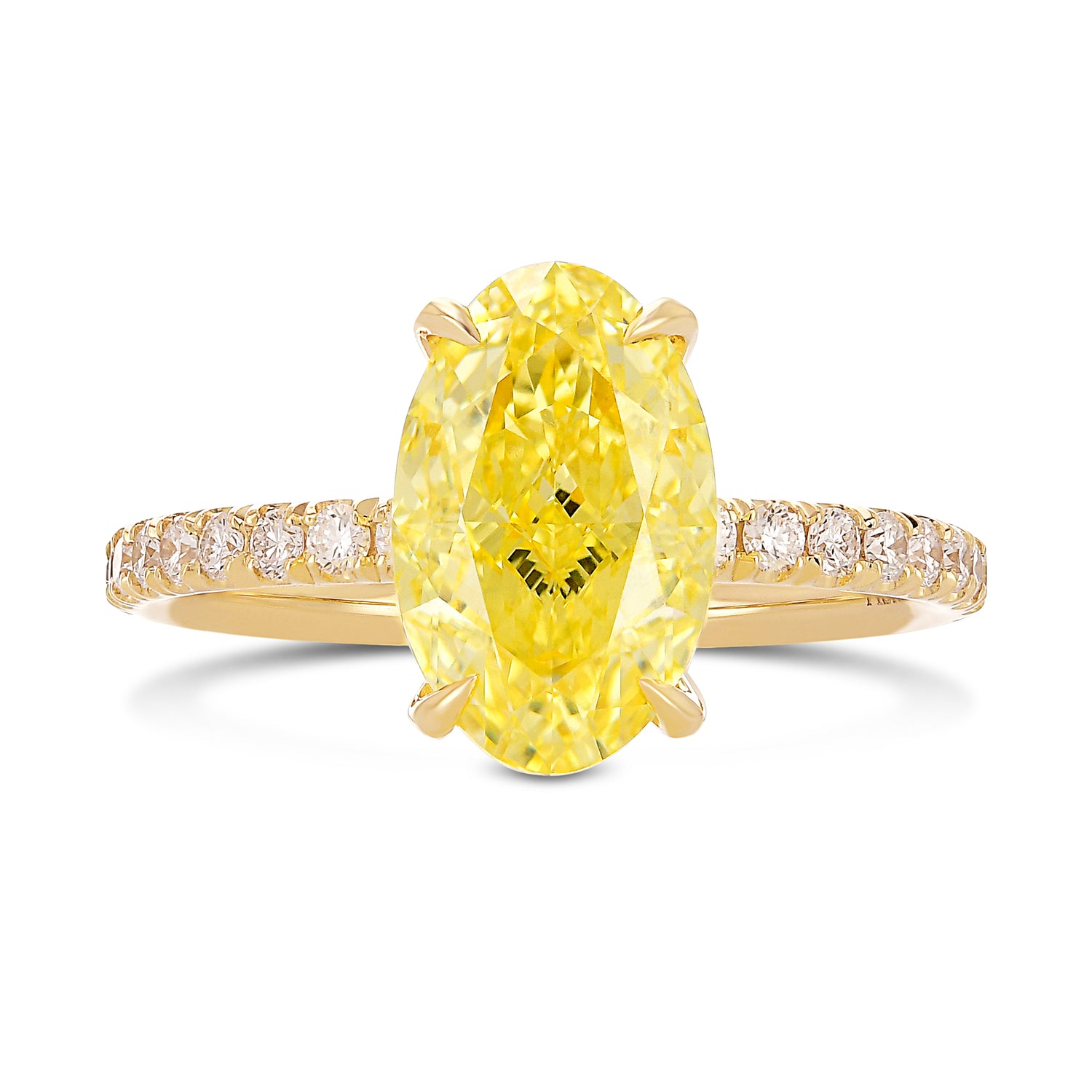 Fancy Yellow Oval Diamond Wedding Set Rings