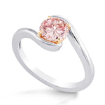 Fancy Orangy Pink Round Diamond Solitaire Ring