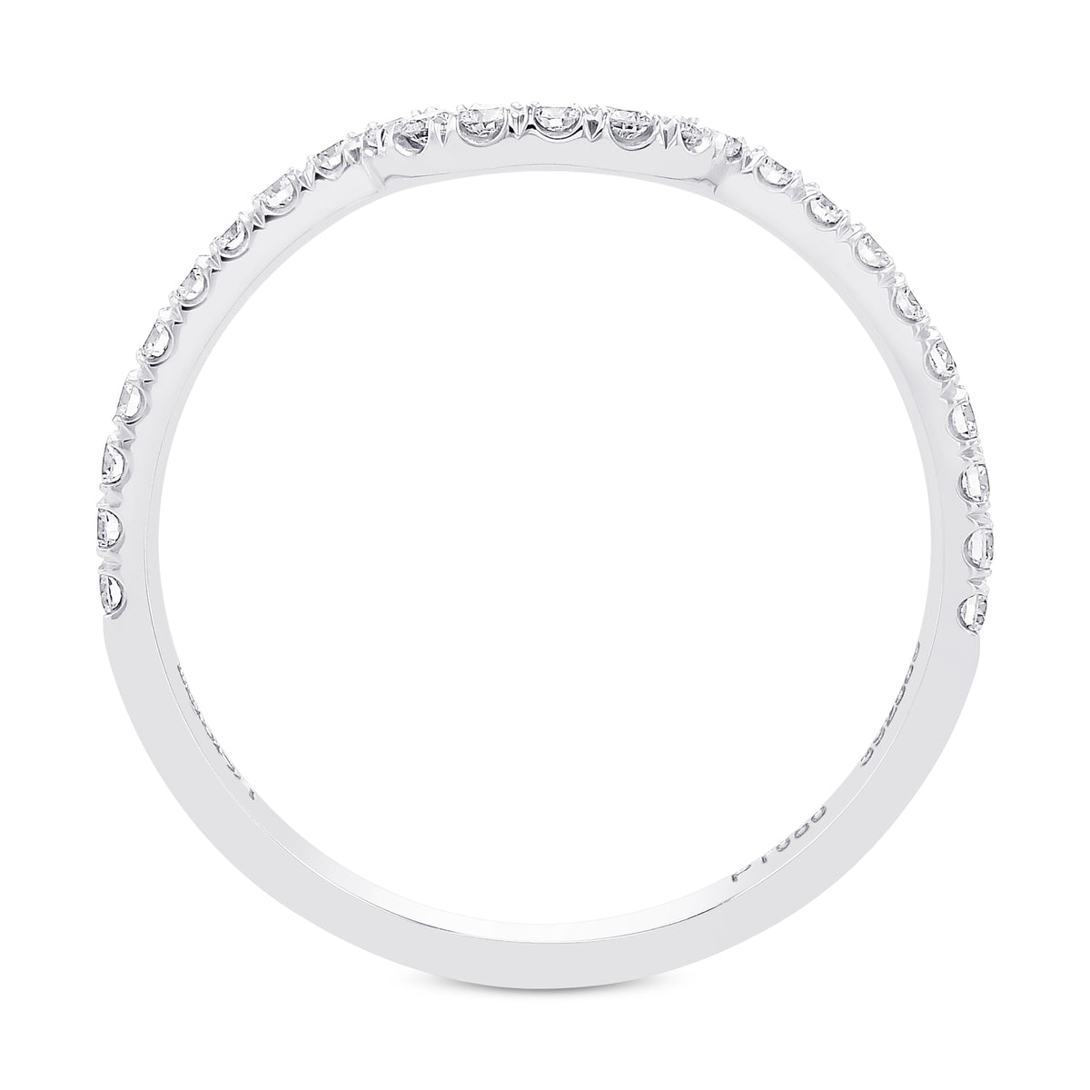 Contoured Diamond Wedding Band Ring