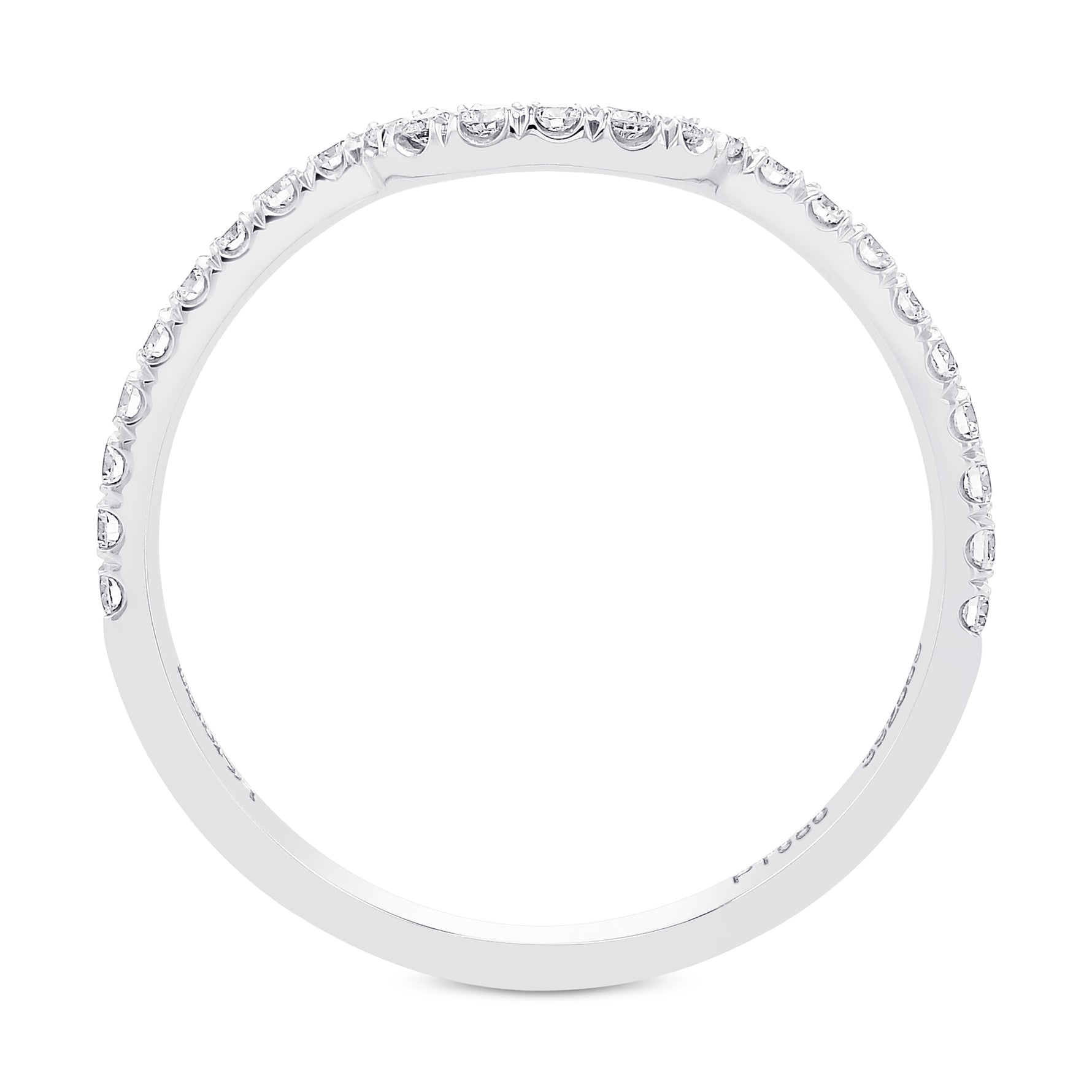 Contoured Diamond Wedding Band Ring