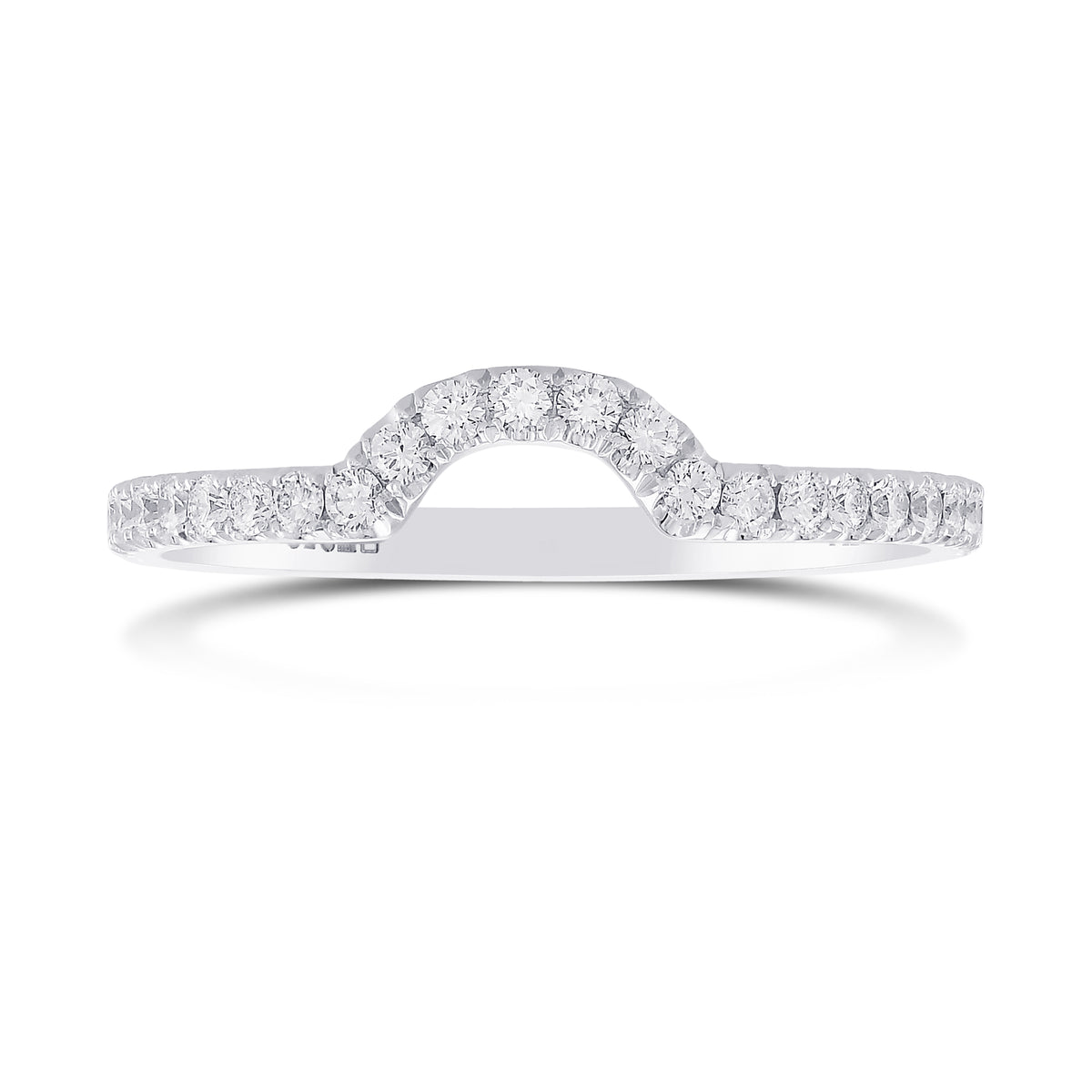 Contoured Diamond Wedding Band Ring