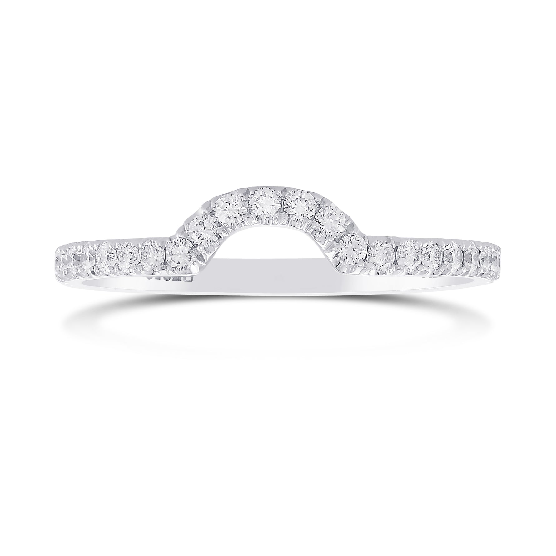 Contoured Diamond Wedding Band Ring