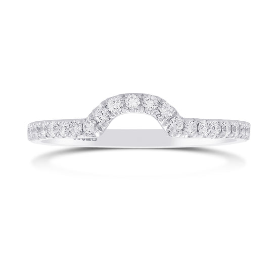 Contoured Diamond Wedding Band Ring