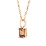 Fancy Orange Brown Emerald Diamond Solitaire Pendant