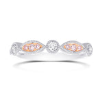 Pink & White Diamond Designer Band Ring 