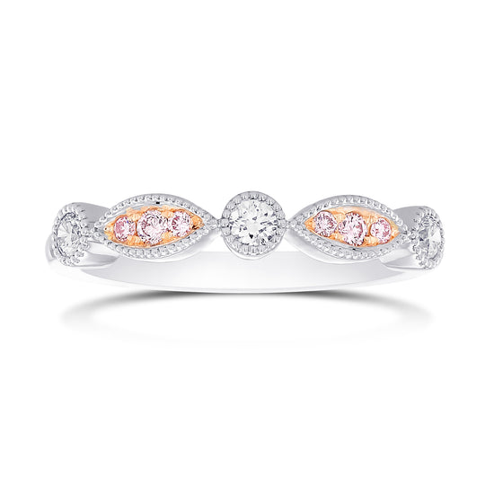 Pink & White Diamond Designer Band Ring 