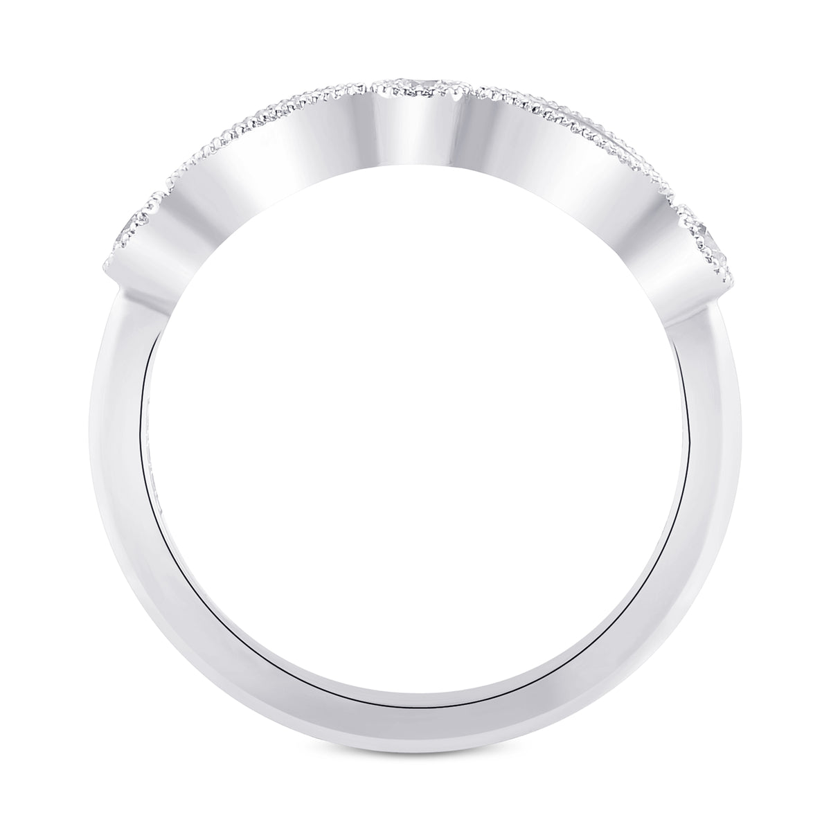 Pink & White Diamond Designer Band Ring 