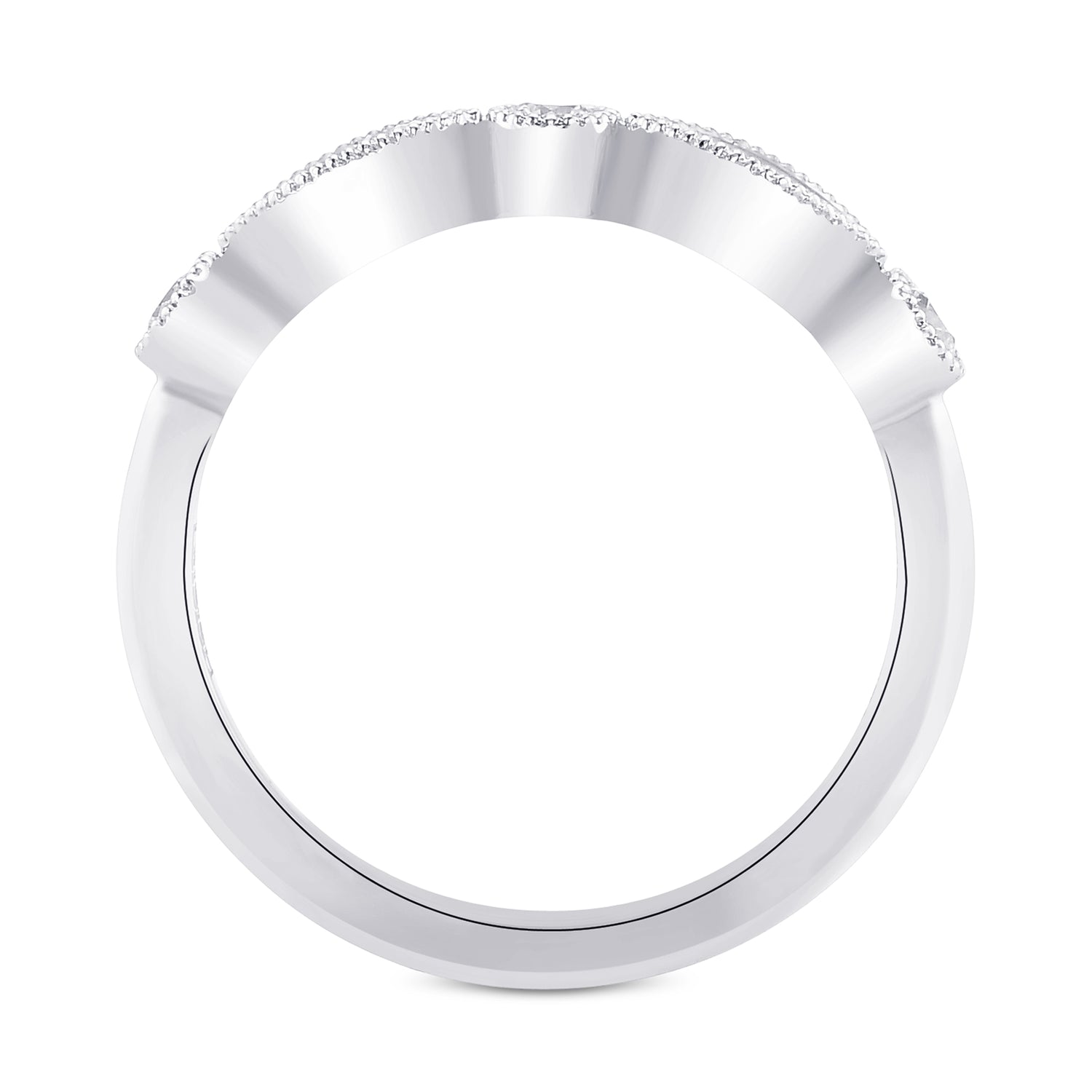 Pink & White Diamond Designer Band Ring 