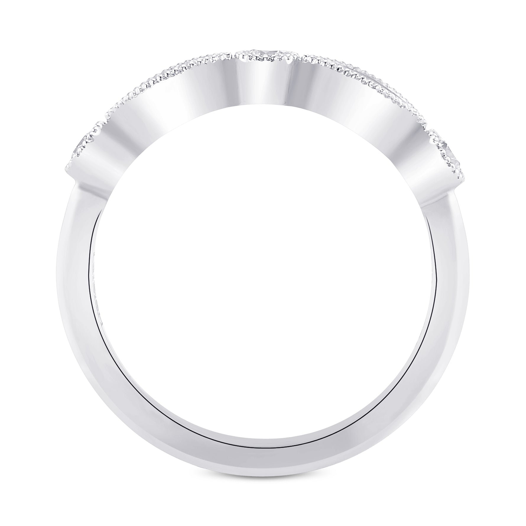 Pink & White Diamond Designer Band Ring 