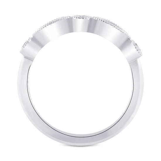 Pink & White Diamond Designer Band Ring 