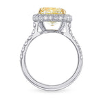 Fancy Light Yellow Cushion Halo Diamond Ring