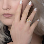 Fancy Light Yellow Cushion Halo Diamond Ring