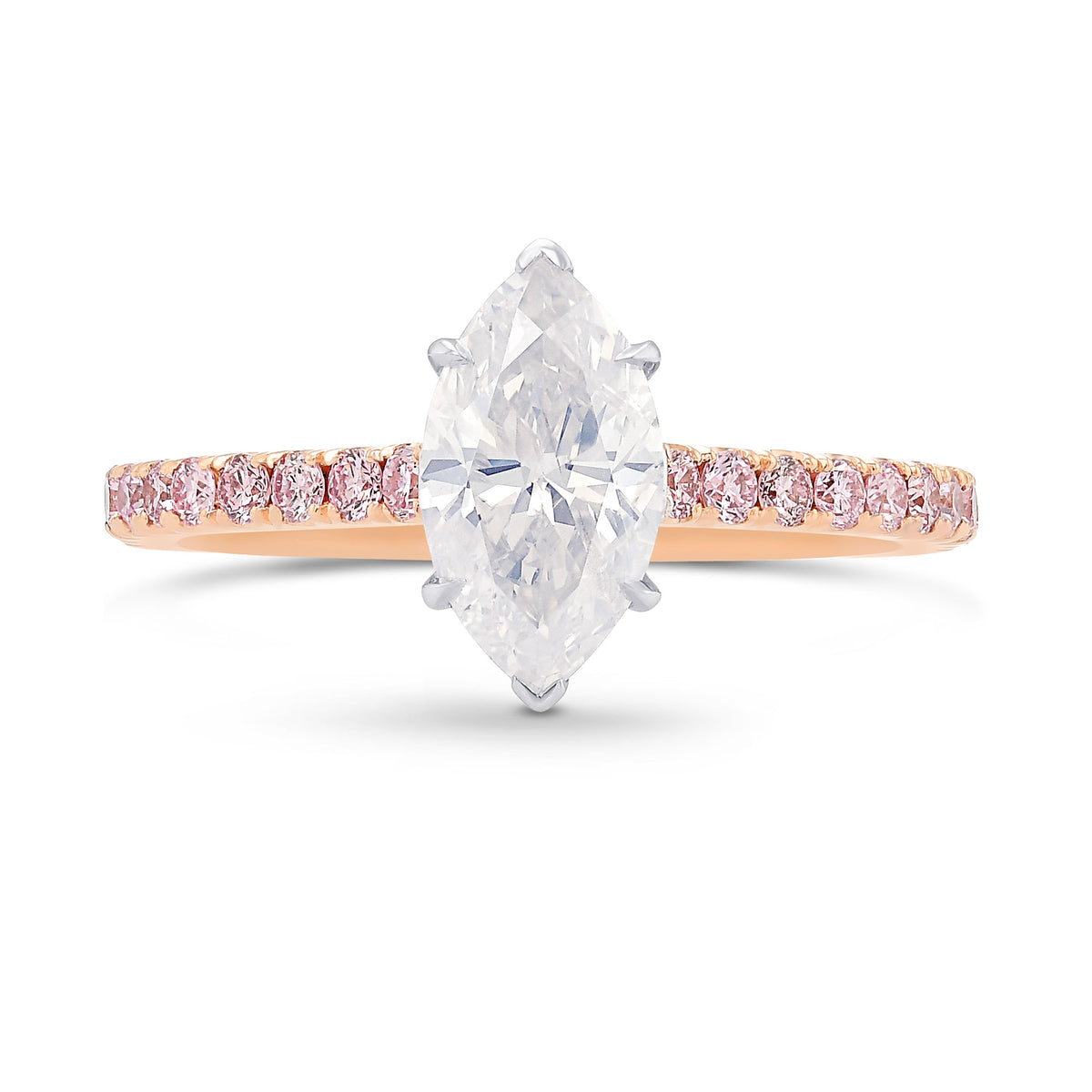 Fancy White Marquise Diamond Side Stones Ring
