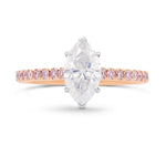 Fancy White Marquise Diamond Side Stones Ring