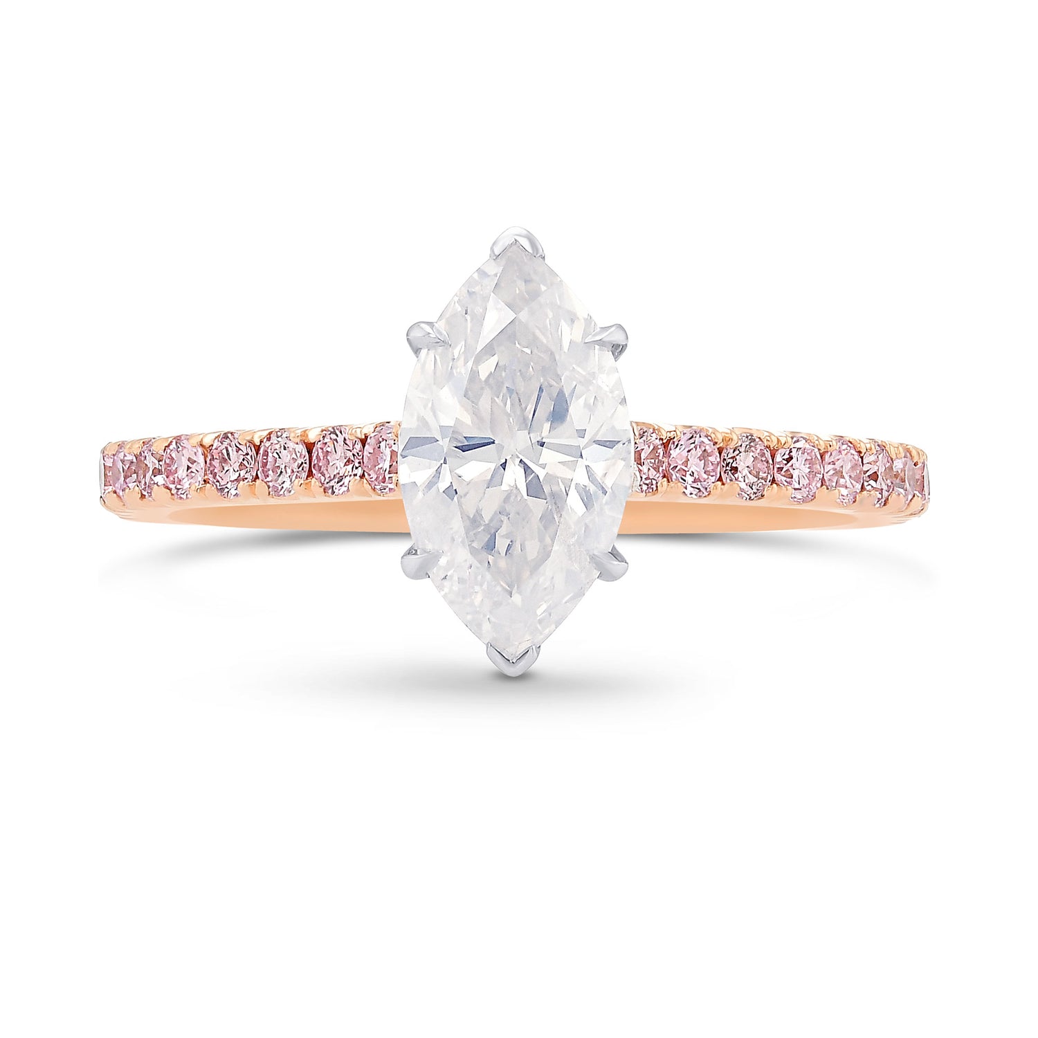 Fancy White Marquise Diamond Side Stones Ring
