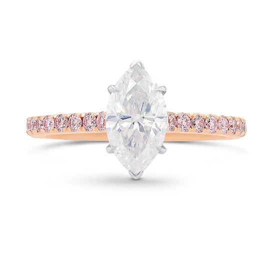 Fancy White Marquise Diamond Side Stones Ring